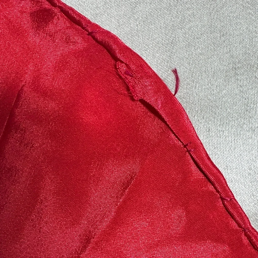Bill Blass Vintage Red, Gold, Blue Scarf with Coat of Arms and Acanthus  Design.